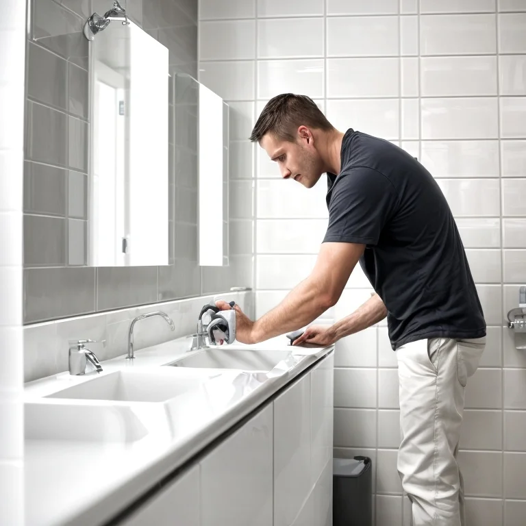 Imagem ilustrativa de instalação de torneira por técnico BathFix